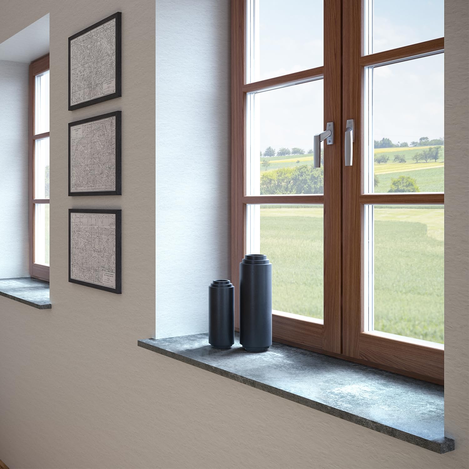 studioLINE MDF-Innenfensterbank nach Maß - 1,8 cm stark, melaminbeschichtet, mit ABS-Kante - Made in Germany - individueller Zuschnitt (Basalt Grau, T x L | 15 x 200 cm)