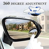 Vista 5 de LivTee Espejo de punto ciego, ovalado de vidrio HD, sin marco, espejo retrovisor convexo con gran angular ajustable para coches, SUV y camiones