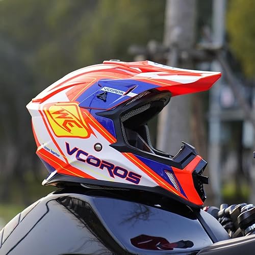 Miniatura 6 de VCOROS H637 - Cascos de motocross para adultos, ATV, Dirtbike, BMX, MX, todoterreno, aventura, UTV, con certificación DOT