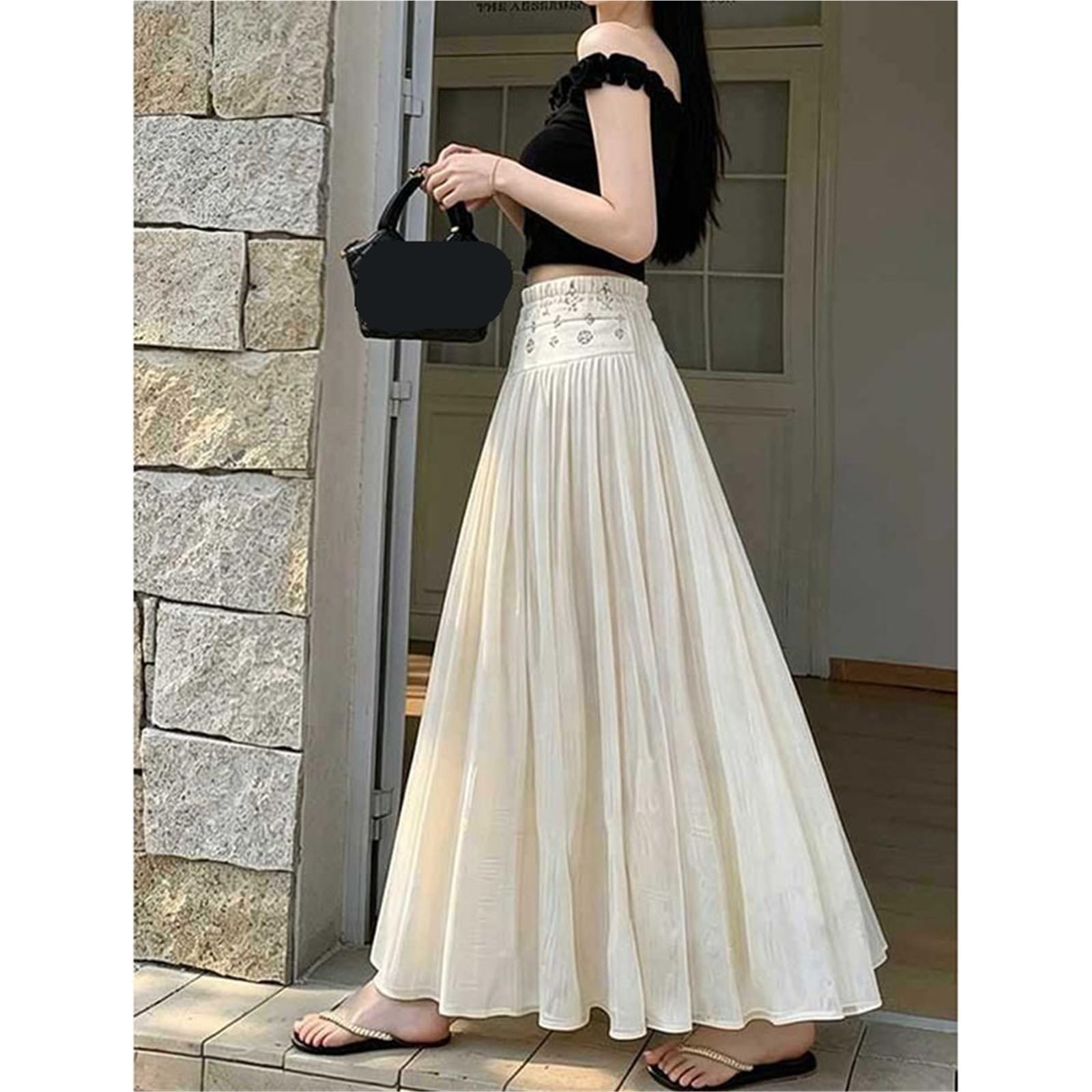 Gonne in chiffon bianco for le vacanze Garza sottile estiva femminile