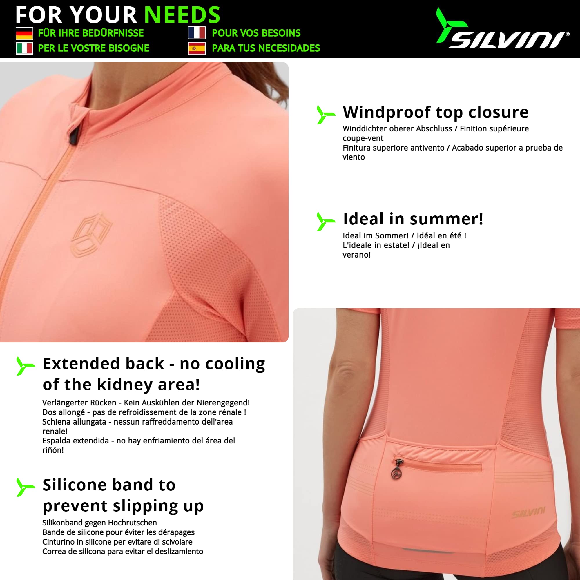 Silvini Damen Gela Giacca in materiale impermeabile e antivento estremamente leggero