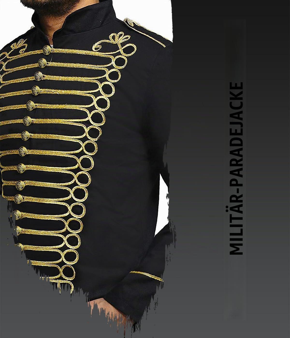 Pamposh Steampunk Hussar Napoleon Military Drummer Parade Jacke