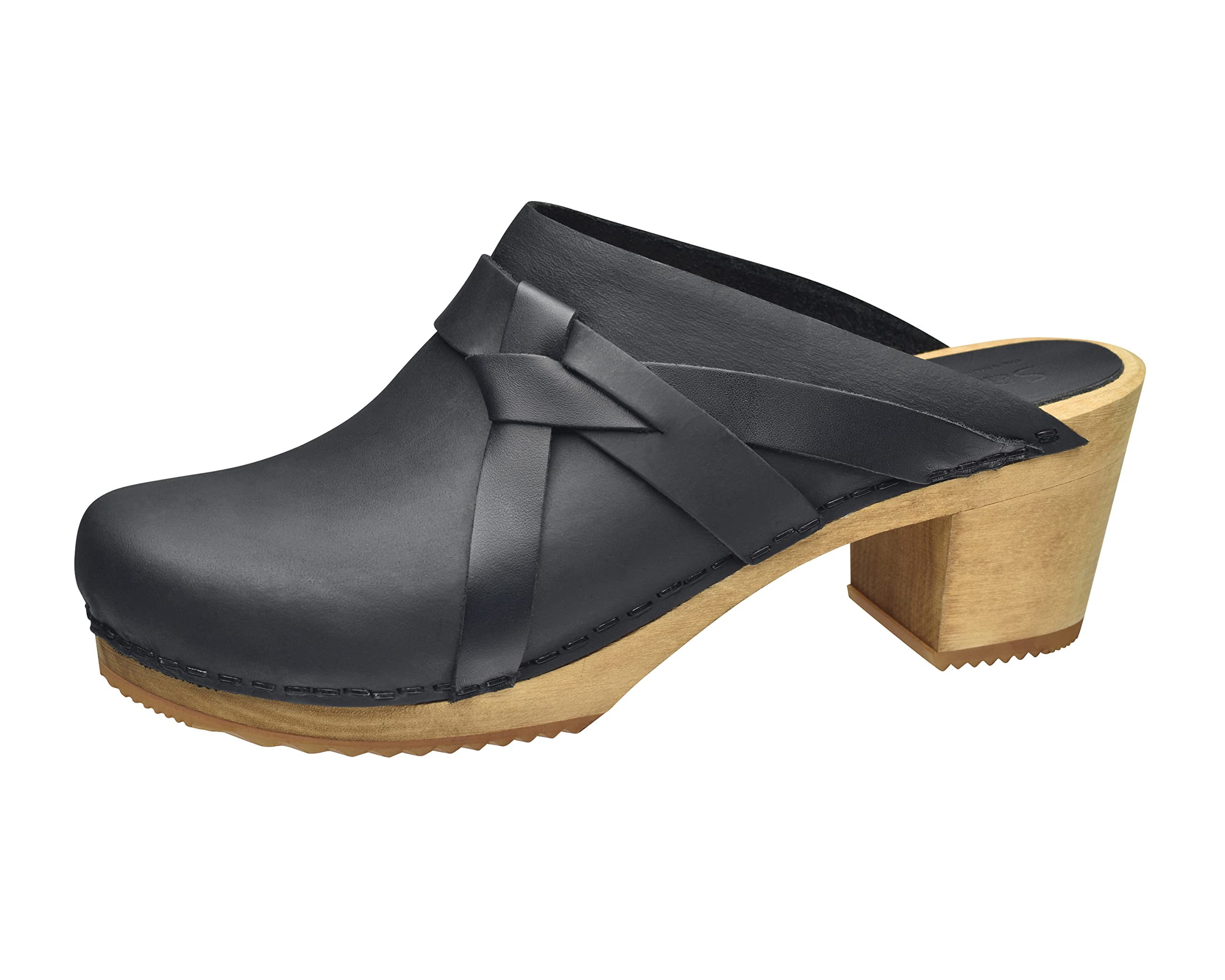 Sanita Manuella Sabots en cuir avec semelle en bois pour femme