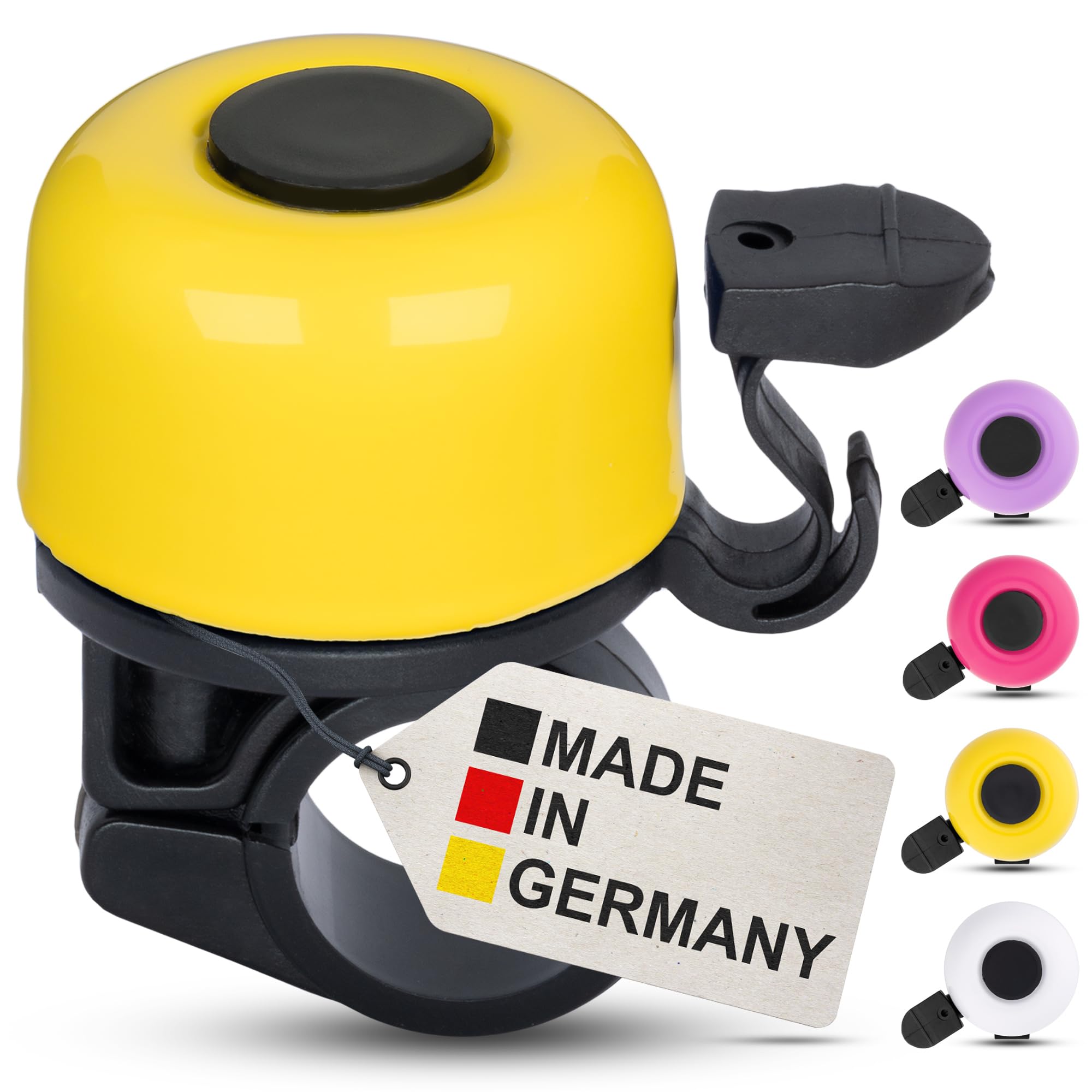 Fahrradklingel Kinder – Gelb – Bunte Fahrradklingel Mädchen, Fahrrad Klingel Kinderfahrrad, Klingel Fahrrad Kinder und Laufrad – klingelt laut, einfache Montage