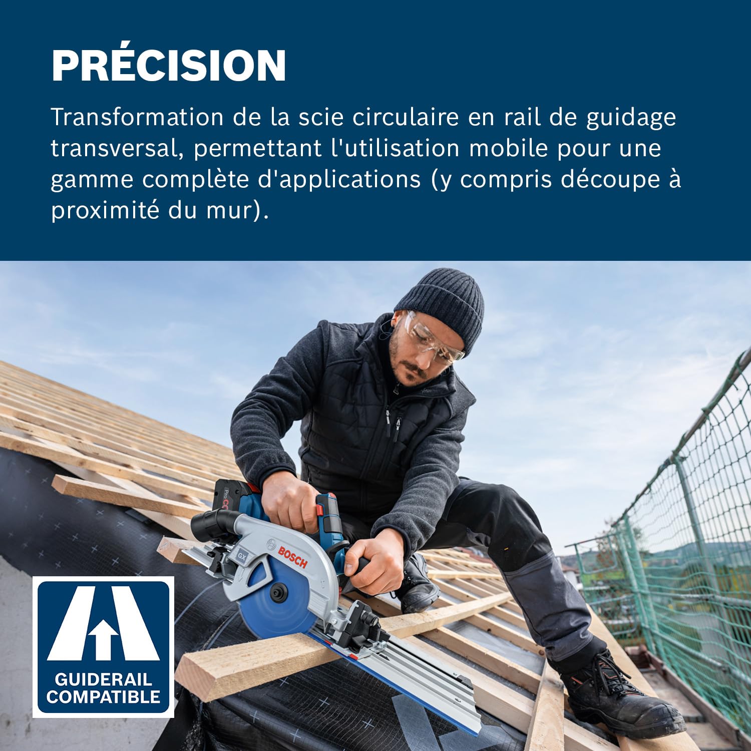 Bosch Professional 18V System Scie circulaire Sans-Fil GKS 18V-57-2 GX (butée longitudinale, sans batterie/chargeur)