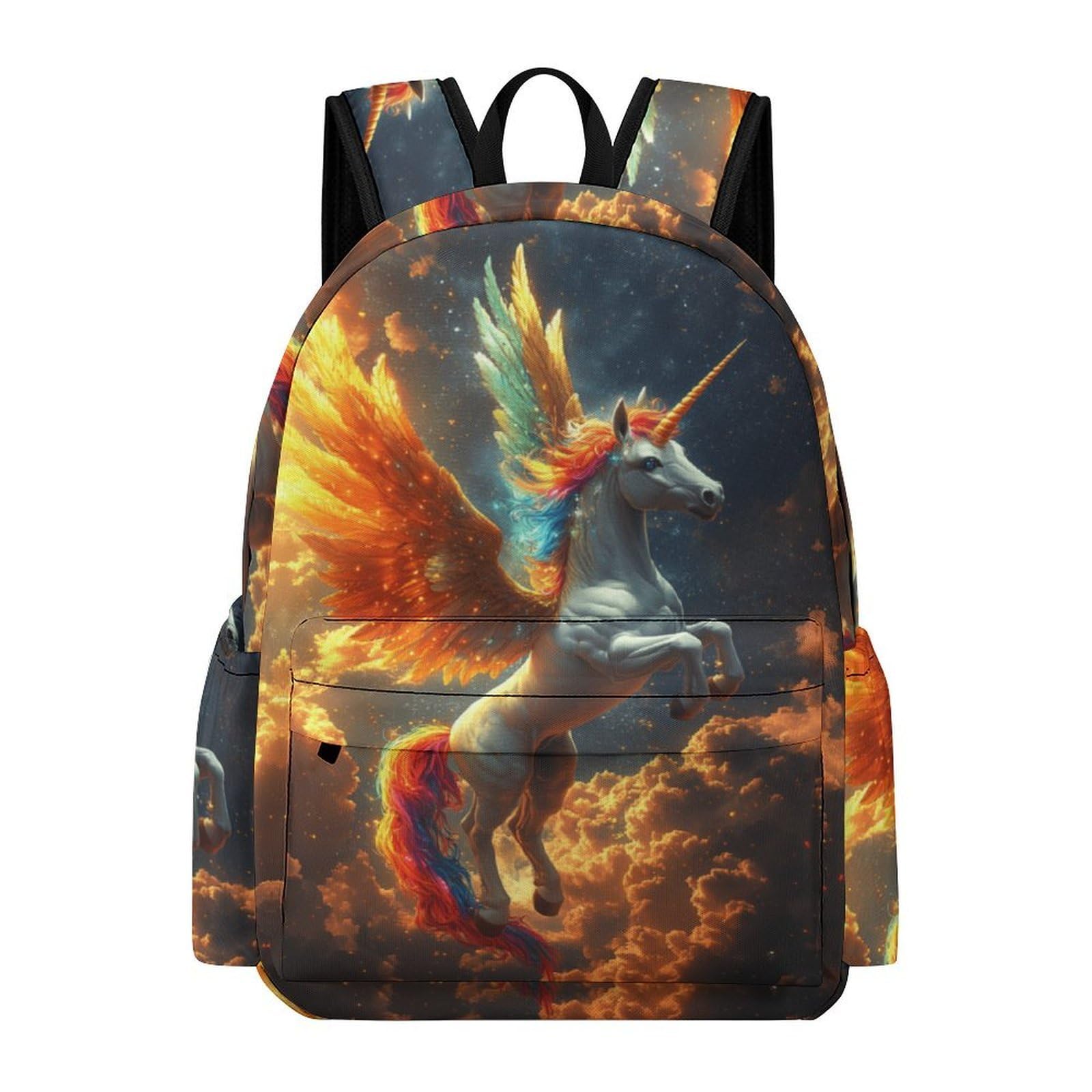 TPISLI 13.3 Inch Laptop Backpack Teens Colourful Horse Back pack for Boys Girls Primary School Age 7-11, Fashion Style Animal Print School Bag for Spring Outing Travel New Term Gift — image 1