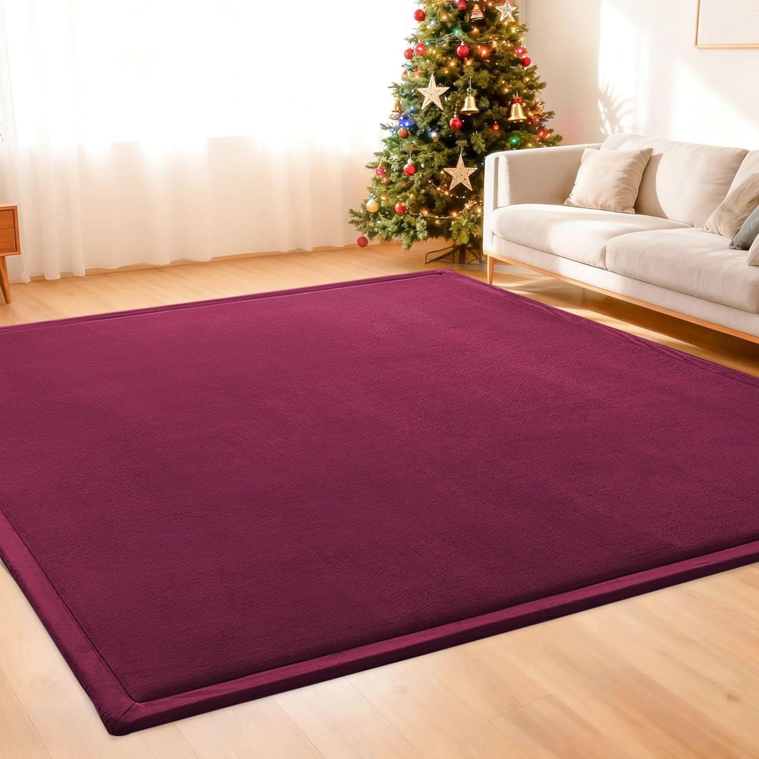 Tapis antidérapant en velours éponge pour réveiller le salon moderne