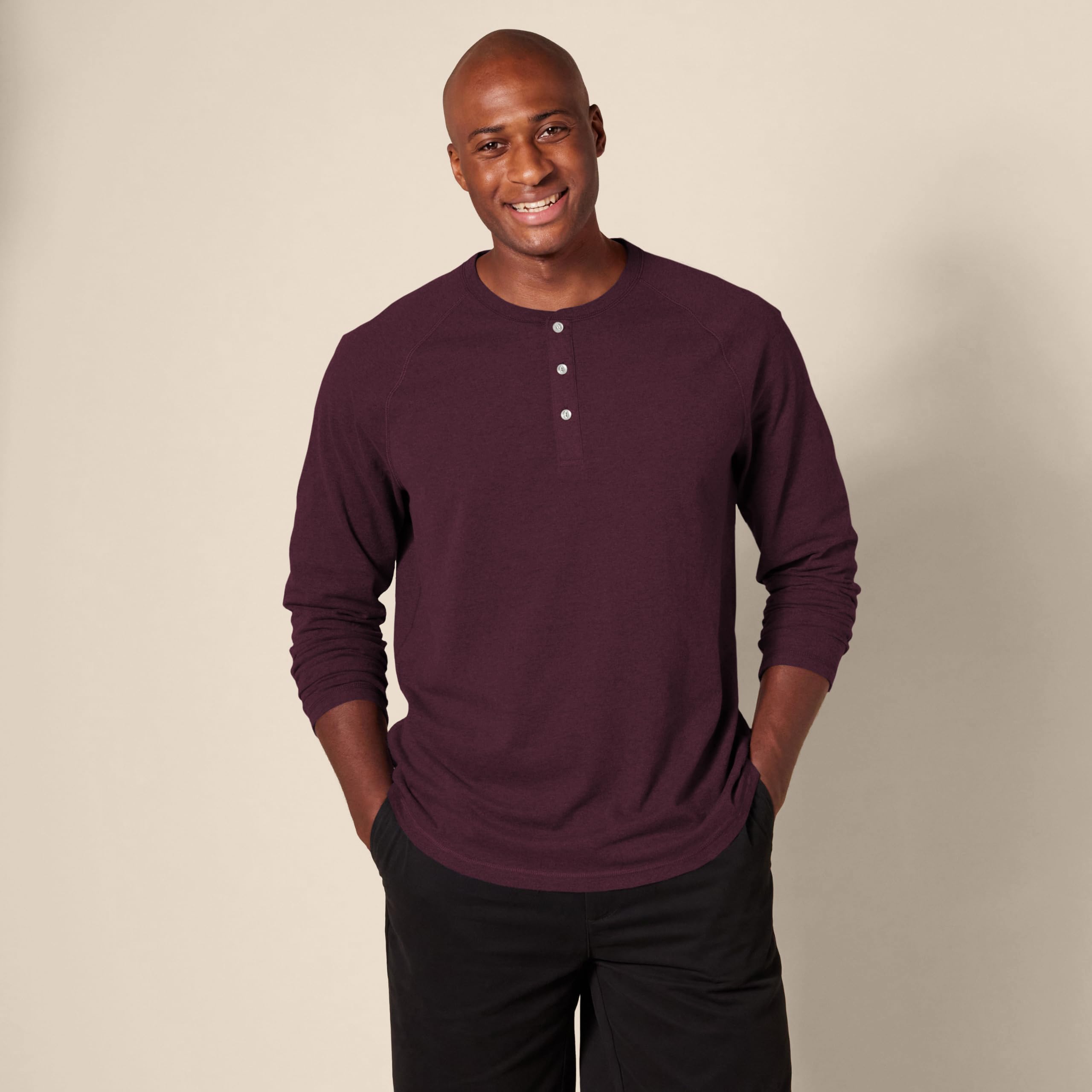 Amazon Essentials Men's Slim-Fit Long-Sleeve Henley Shirt
