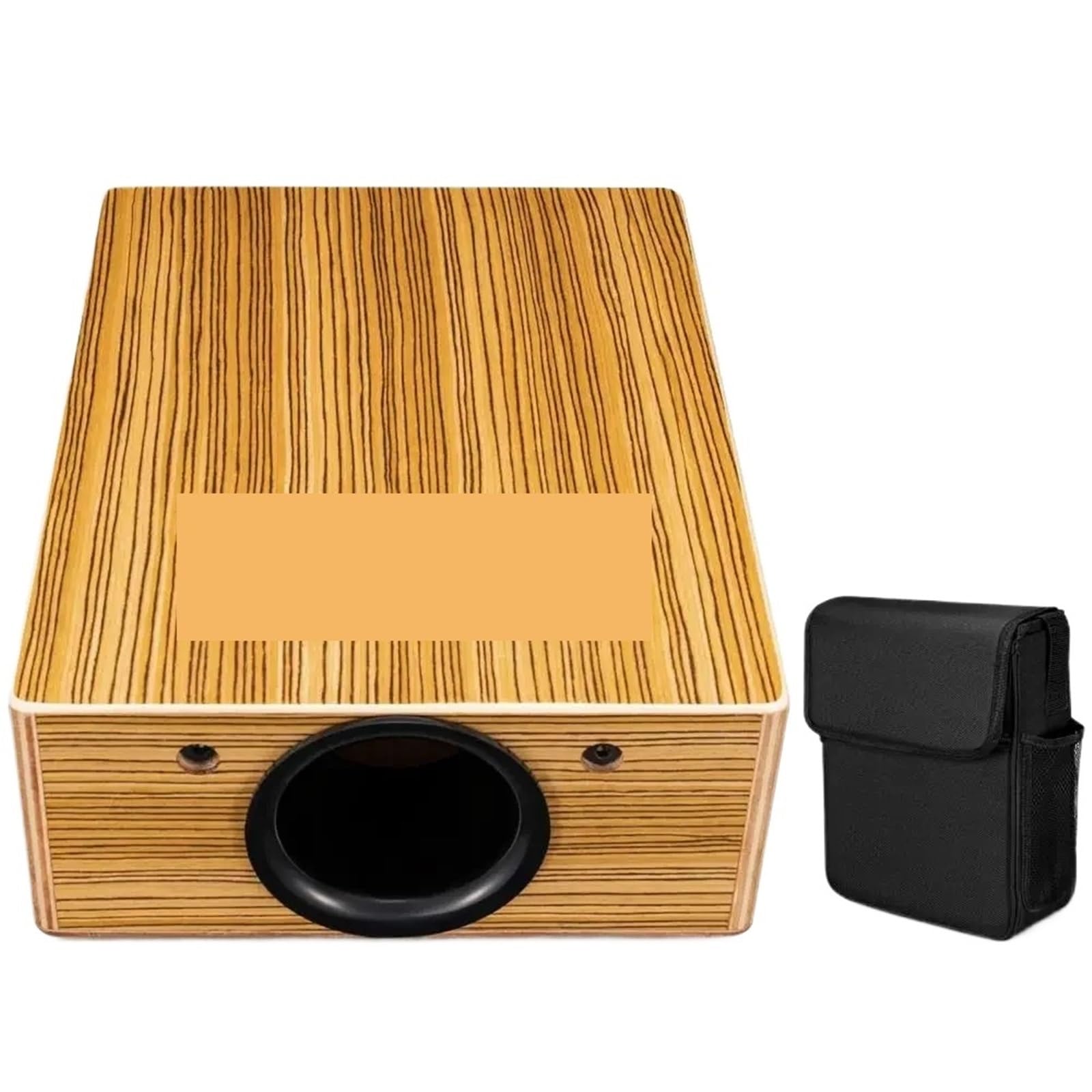 Cajon Cajon in legno con chitarra, strumento a percussione compatto in miniatura tracolla e borsa portaoggetti, tamburo musicale a mano