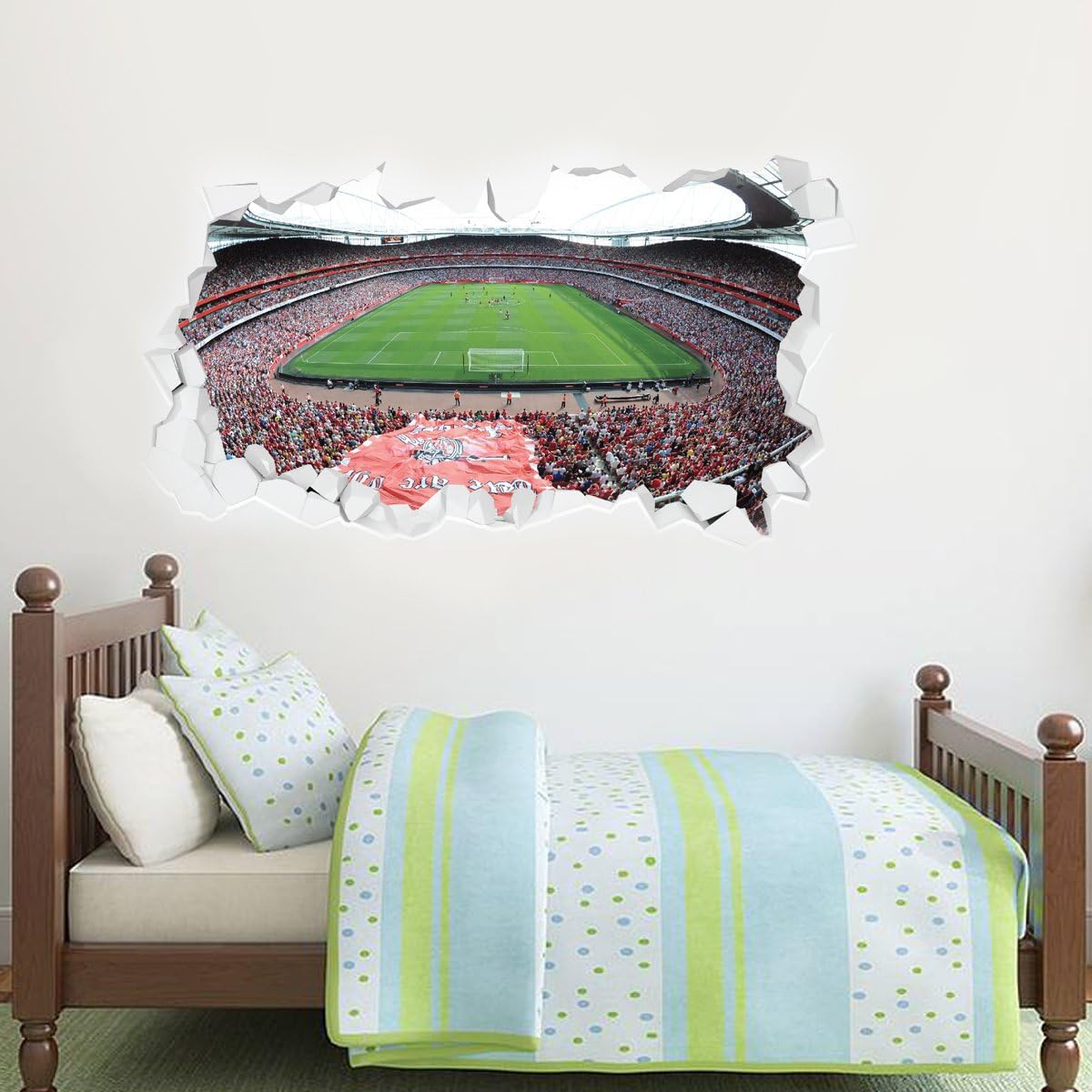 Beautiful Game Arsenal Football Club Official Broken Wall Stadium Mural Sticker (90Cm X 60Cm)