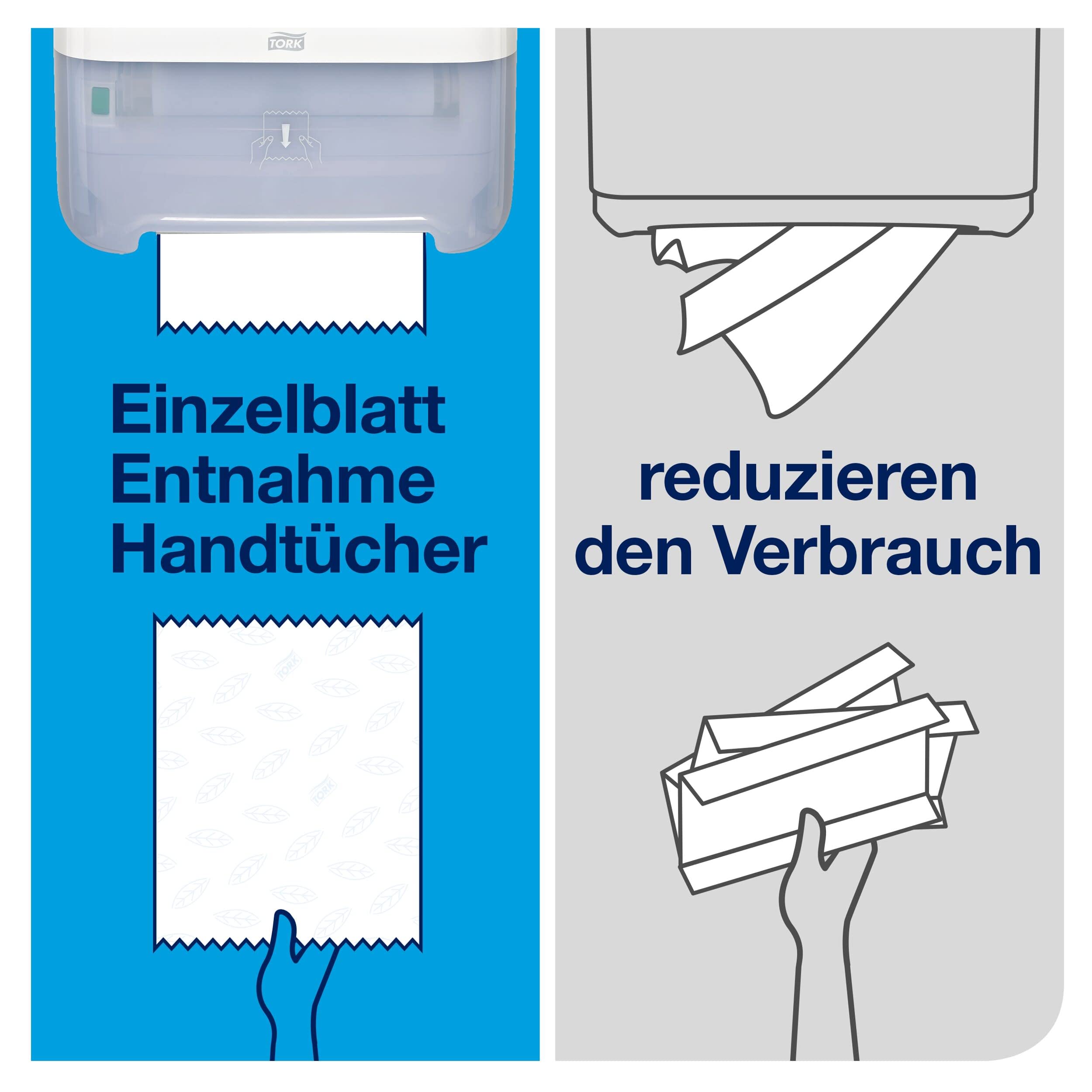 Tork Matic Spender für Rollenhandtücher Weiß H1, Nachfüllanzeige, Elevation Design, 551000
