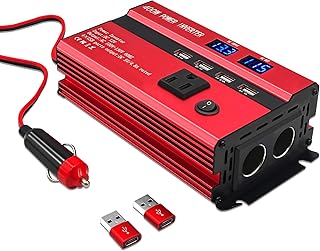 400W Power Inverters for Vehicles DC 12V to 110V AC Car Truck with Dual AC Outlets USB with 2 Type-C,12 Volt Inverter Car Cigarette Lighter Battery Inverter