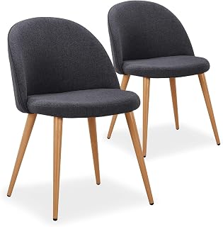 Menzzo - Silla Acolchada, Madera, Metal, Tela, Talla única