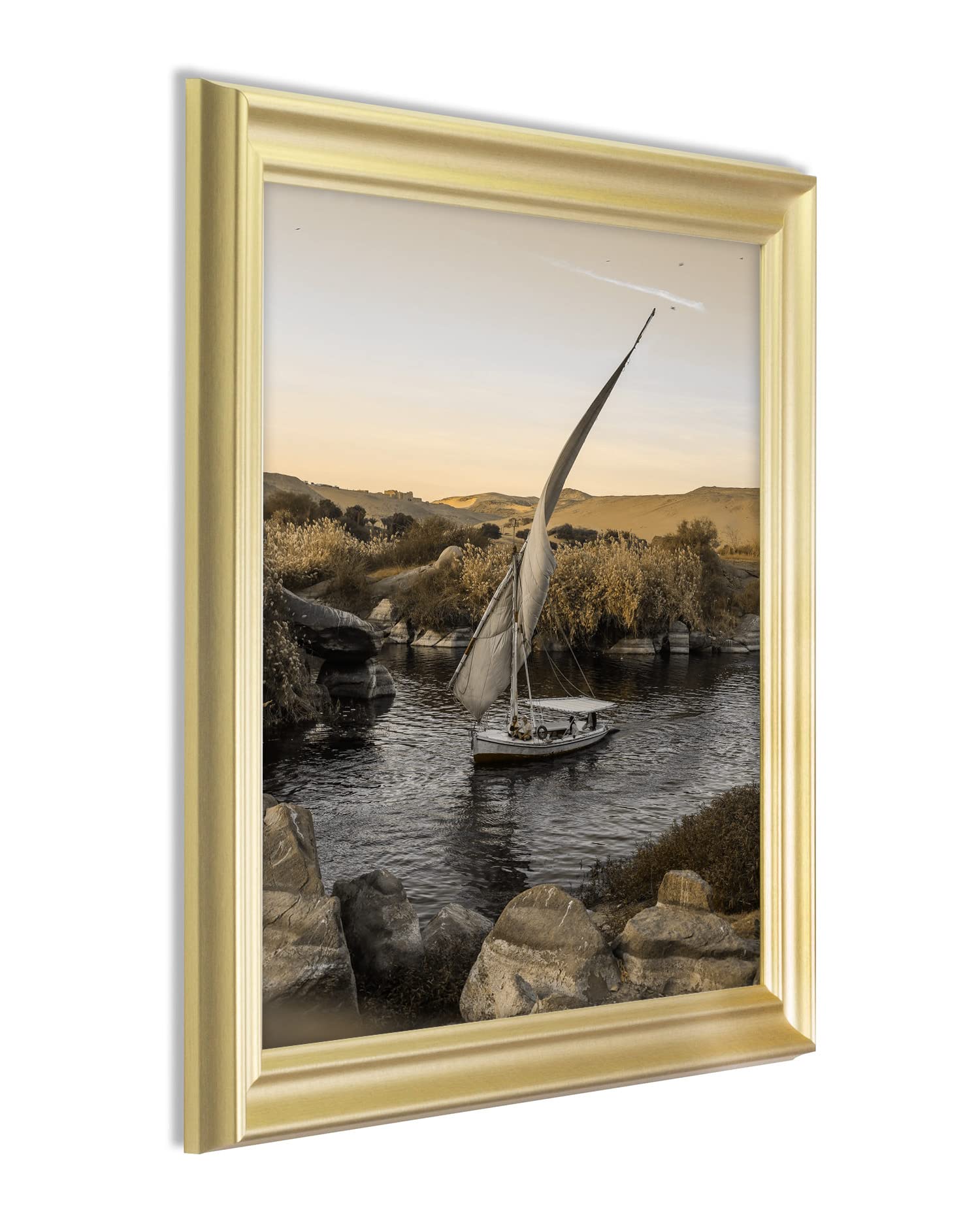 BIRAPA Bergamo - Cornice portafoto in oro singolo, 100 x 100 cm, in legno MDF con vetro sintetico antiriflesso