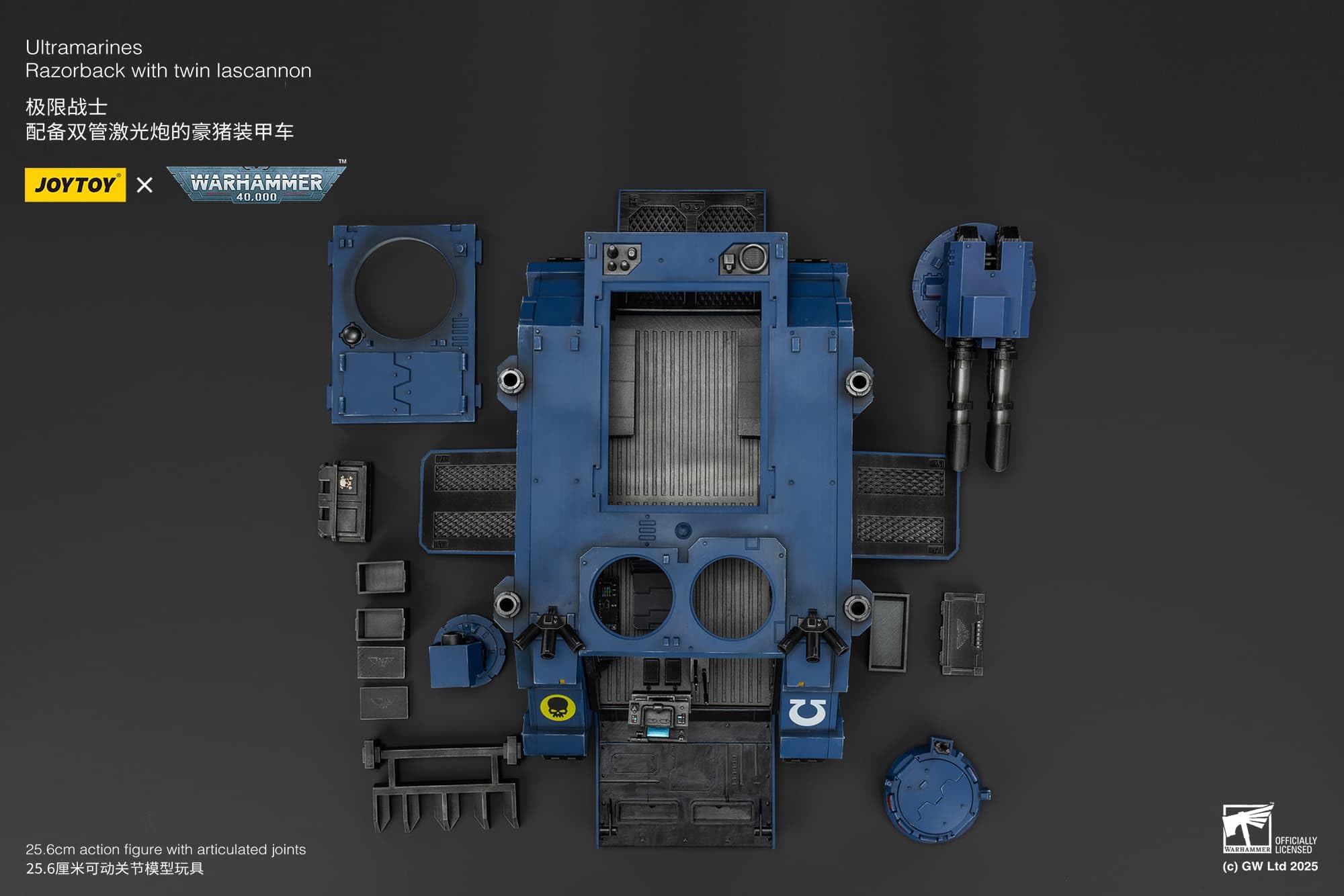 JOYTOY Warhammer 40K: Ultramarines Razorback with Laser Cannon Twin Figurka 1:18