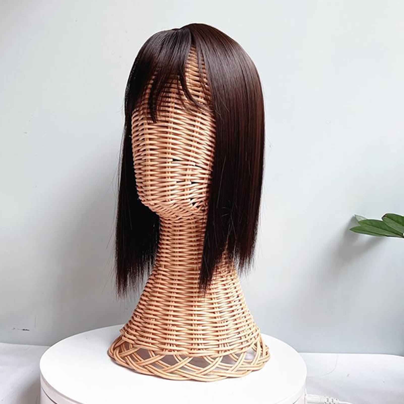 Soporte de exhibición de Sombreros: Cabeza de maniquí de ratán para organizar Bufandas y Sombreros, Estante de Mesa con Base sin Puntas, hogar, , Armario, peluquerías y