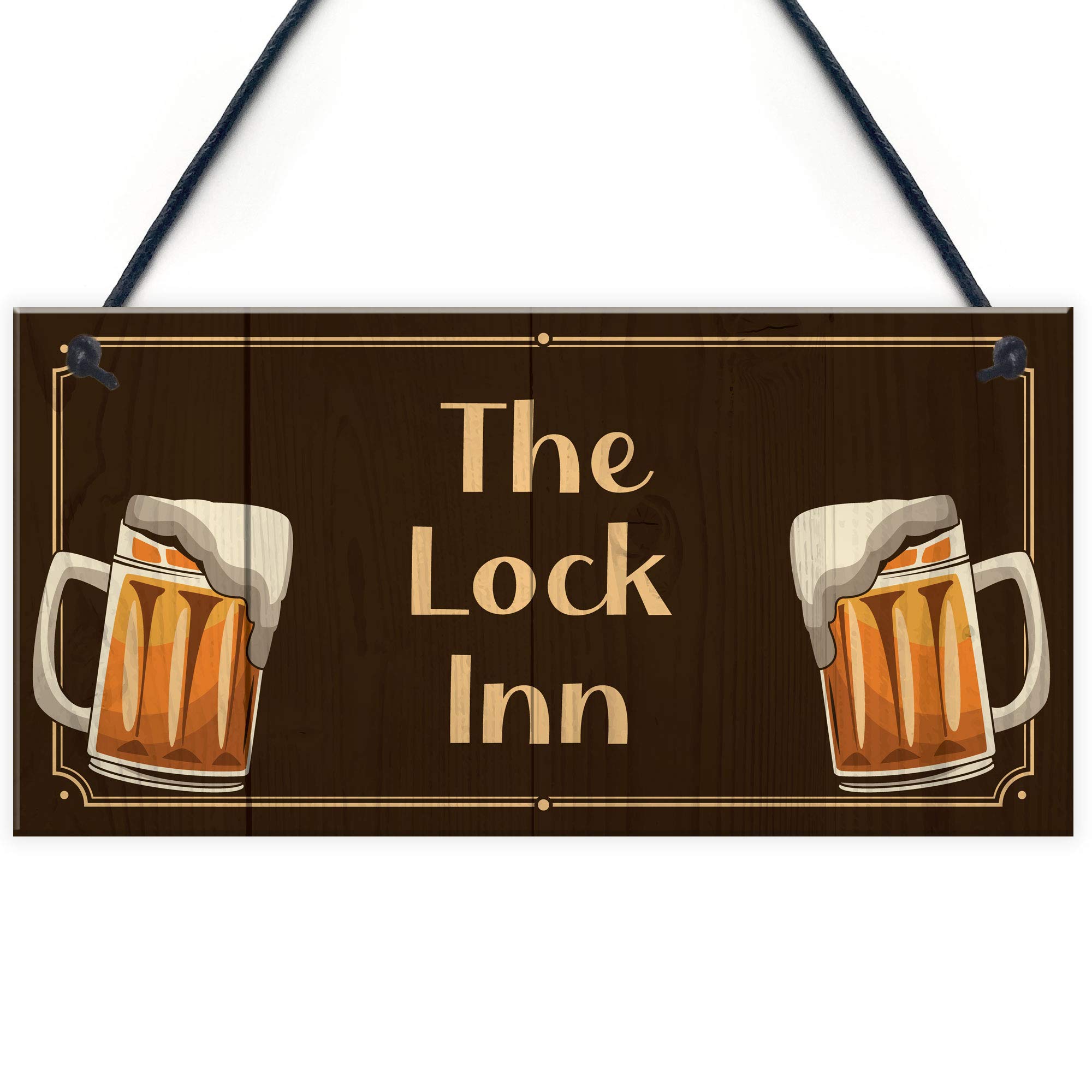 The Lock Inn HOME BAR Sign Lockdown Sign Man Cave Shed Plaque Alcohol Gift