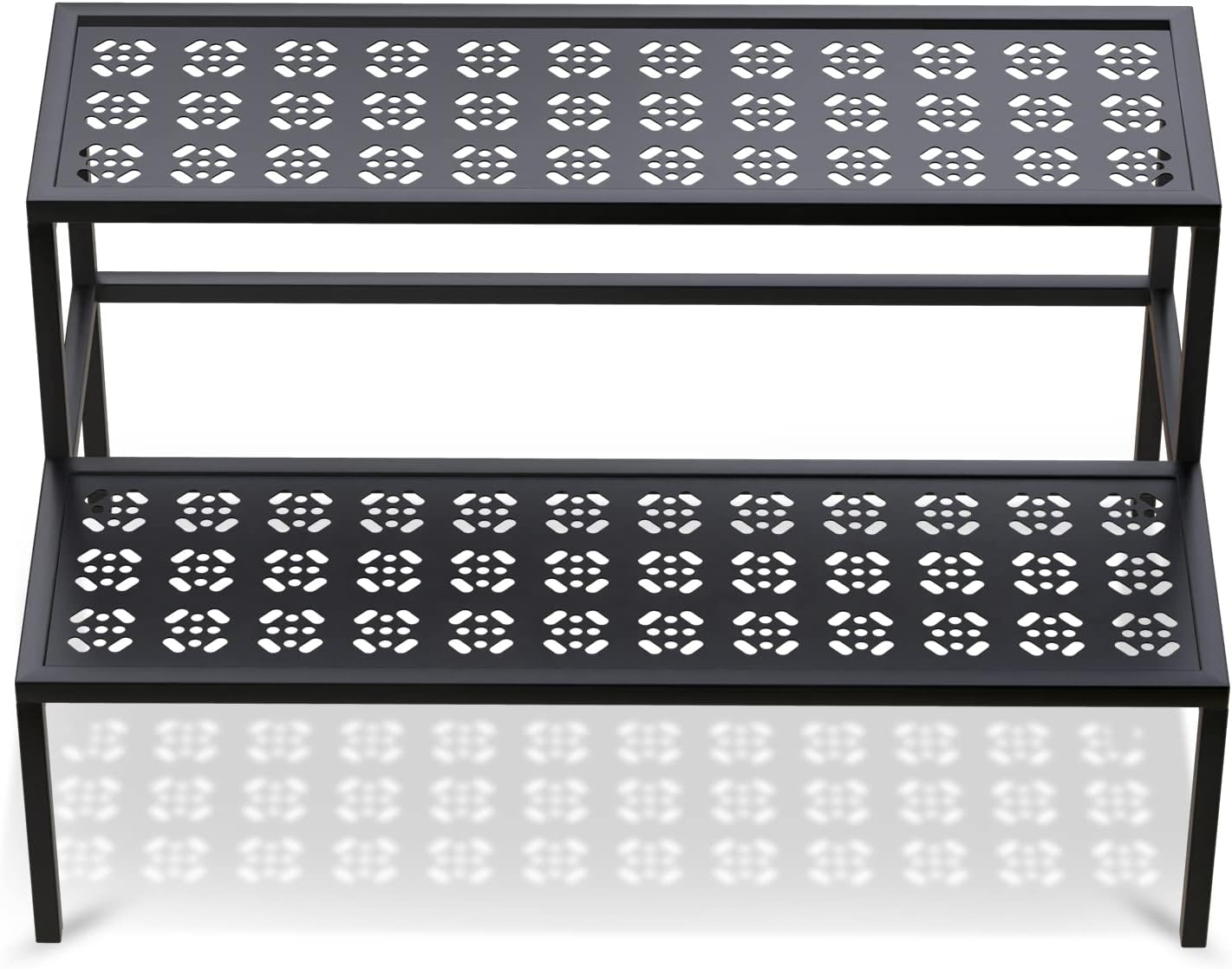 Metal Plant Stand Metal 2 Tier Potted Multiple Flower Pot Holder Plant Shelf Indoor Plants Multiple,Outdoor Heavy Duty Planter Display Shelving Unit for Patio Garden Corner Balcony Living Room