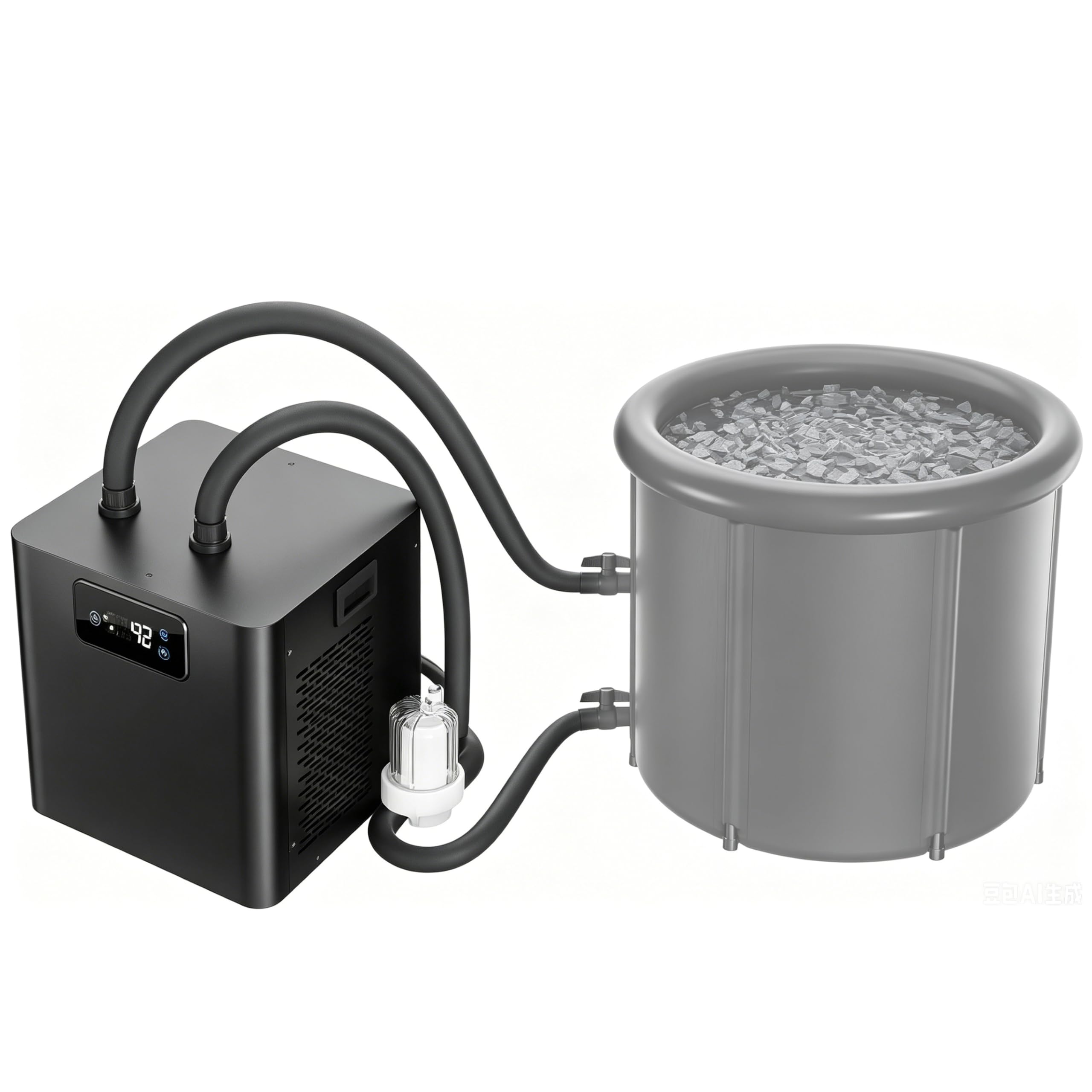 XUXIAO Ice Bath Chiller Kit, 0.3P Cold Plunge Chiller with Pump and Filter, Insulated Hoses Improve Cooling Performance, Recovery Water Cooler for Athletes