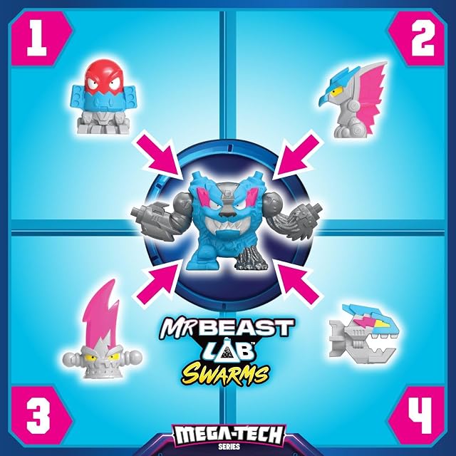 Foto 3 de 5 de MrBeast Lab Swarms Serie Mega-Tech: Sal del Laboratorio y prepárate para la Batalla. Colecciona más de 80…