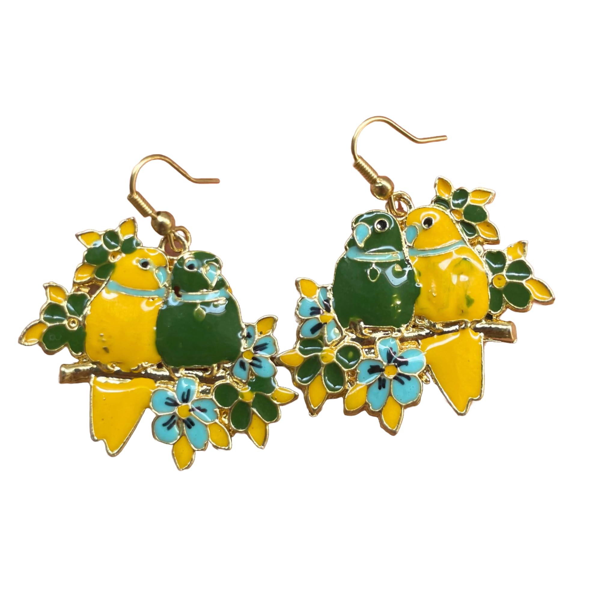 Tvayaa Art Bird Design Hook Earrings Hand-Painted Enamel Meenakari Handmade Ethnic Tribal Jewellery for Women & Girls (Yellow) (B0D9M2RYXG) Amazon Price History, Amazon Price Tracker