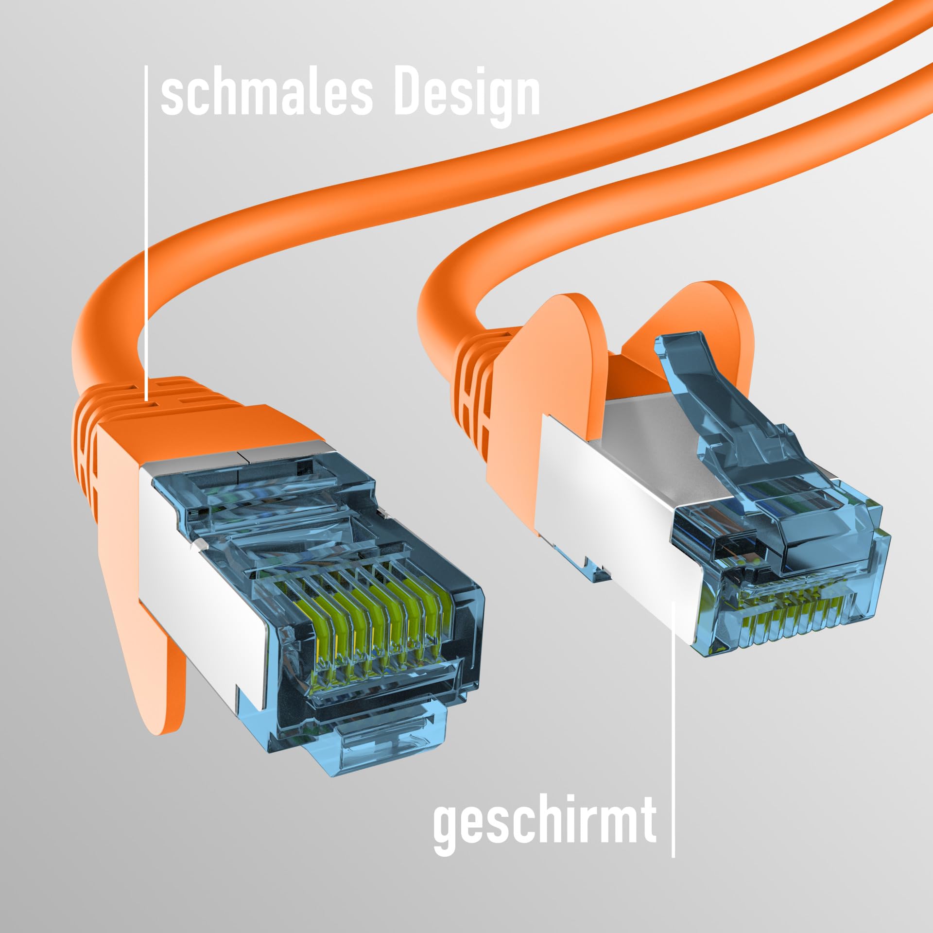 EFB-Elektronik - Câble réseau CAT. 7 jusqu'à 10 Gbit – Câble LAN 50 m Câble Ethernet Câble patch avec protection jack/anti-torsion – Connecteur RJ45, blindage S/FTP PIMF – Orange