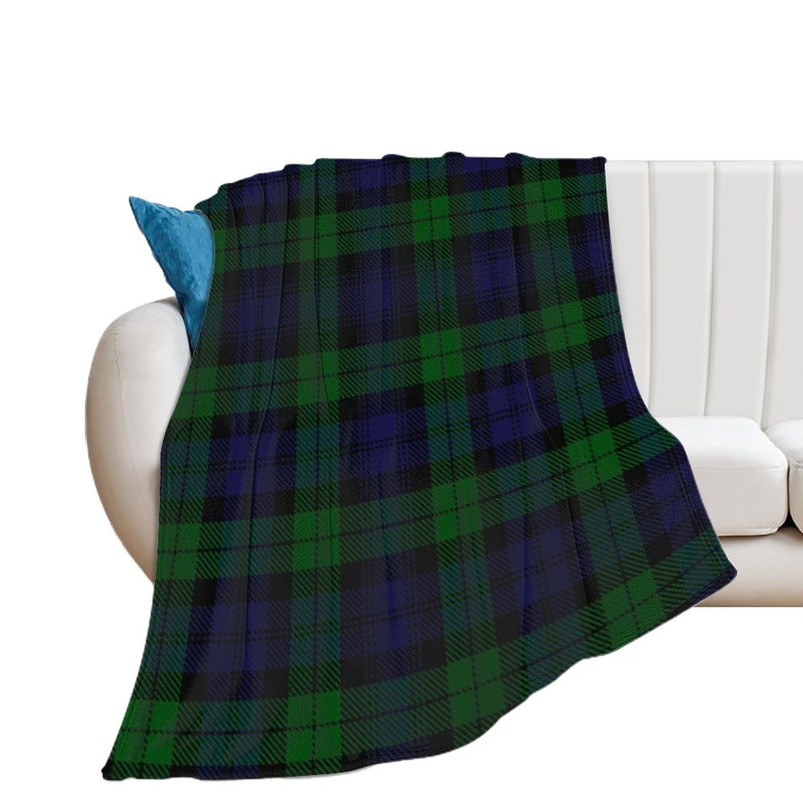 Nclqvjxzkhw Men's Style Black Watch Plaid Flannel Blanket Soft Throw Blankets Bed Couch Sofa Travel