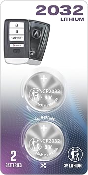 2 Pack CR2032 2032 Remote Key FOB OEM Battery fits 2014-2021 for Acura ILX MDX RDX RLX TLX Smart Key Remote Keyless Fob for FCC ID ACJ932HK1210A, A2C32523200, A2C30399700, KR5V1X