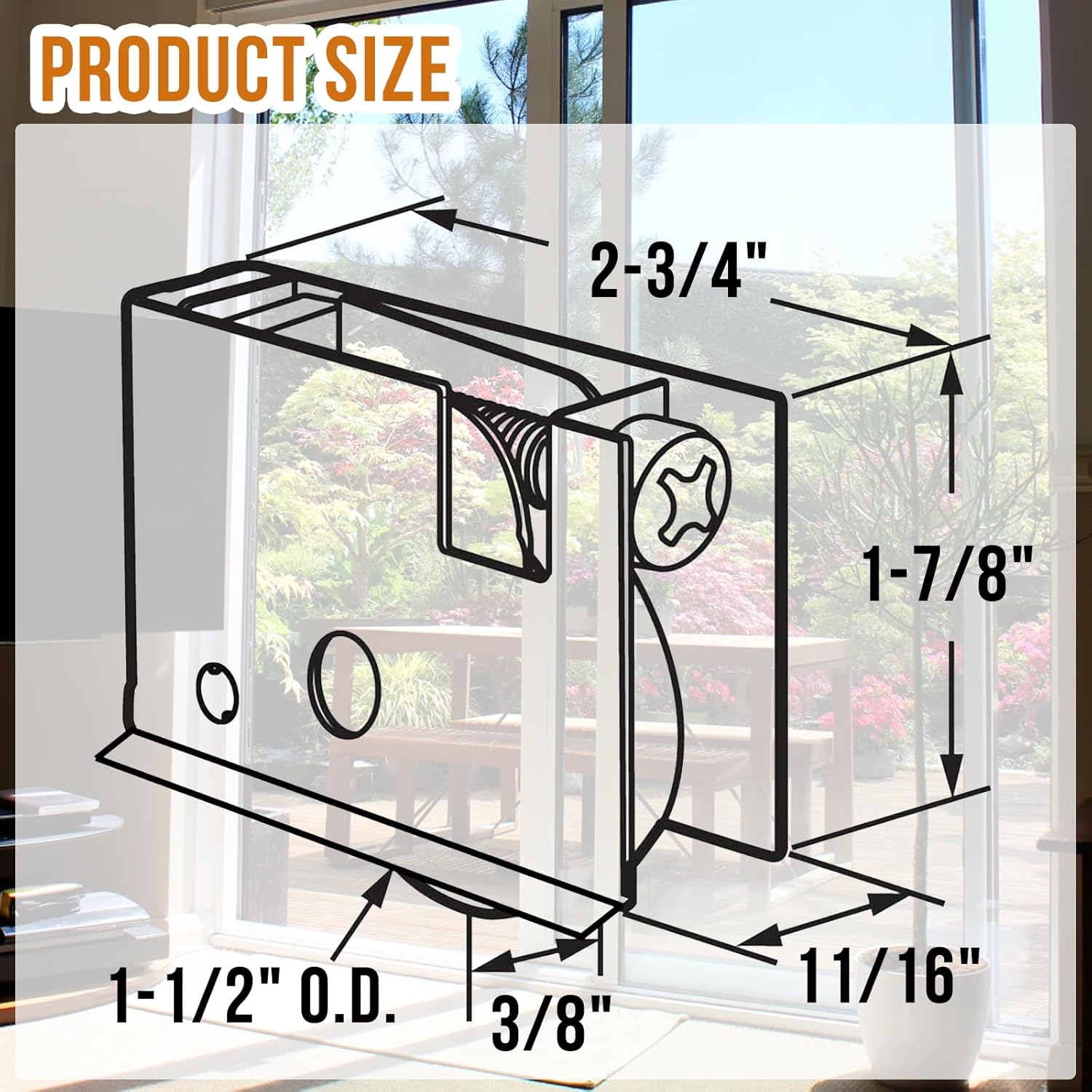 2 Pack Sliding Patio Door Rollers Assembly Replacement for Pella Sliding Patio Door,1-1/2" Steel Ball Bearing, Edge Adjustable,Stainless Steel Housing W/Flange,Model:0C5Y00P0/P-4998-FLR
