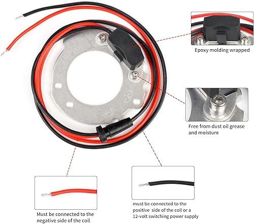 Miniatura 4 de Dexonu Kit de conversión de encendido compatible con Ford Tractores de 4 cilindros 2N 9N 8N 500-900 Series V4 12v Kit de conversión de módulo de