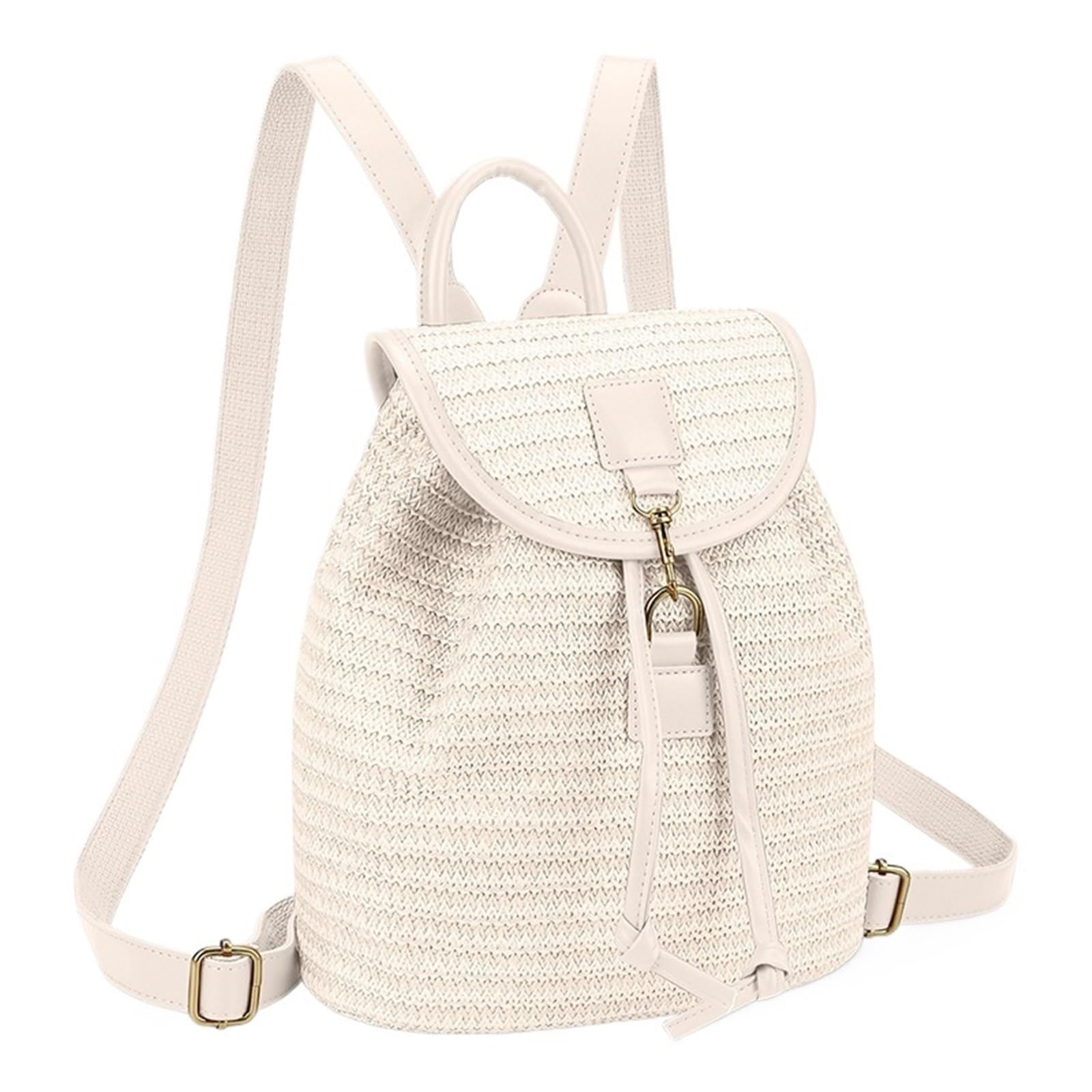 Zaino estivo a spalla vuota in paglia Boho da donna