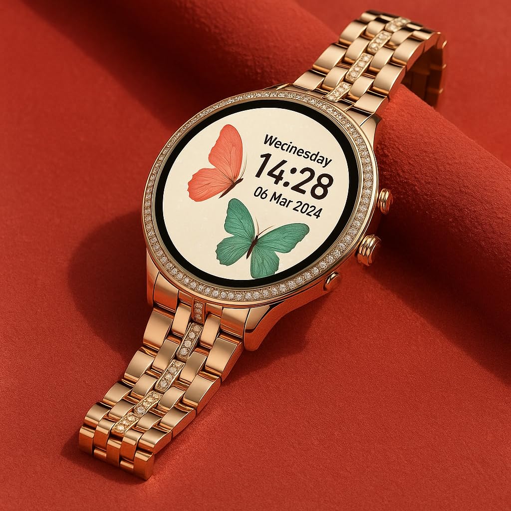 PrimatePrimate GEN 9 OG Version Women's Smartwatch with Elegant Rose Gold Metal Strap & HD Display, Bluetooth Calling, 500+ Watch Faces, Health Monitoring, Sports Modes, and IP67 Waterproof Rating (Gen9x)