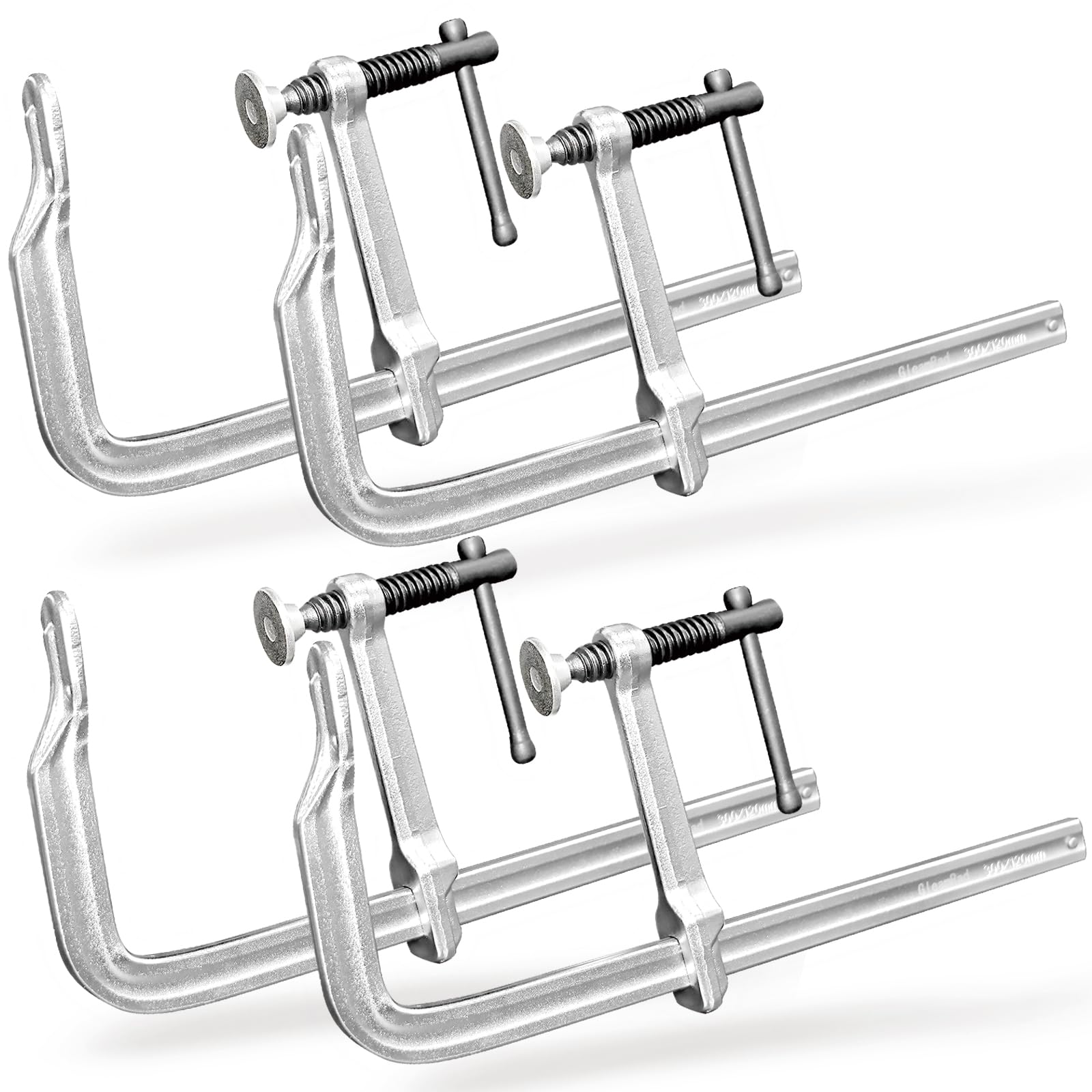 Heavy-Duty 12-Inch F-Clamps, 4-Pack, 1320 Lbs Forged Alloy Steel