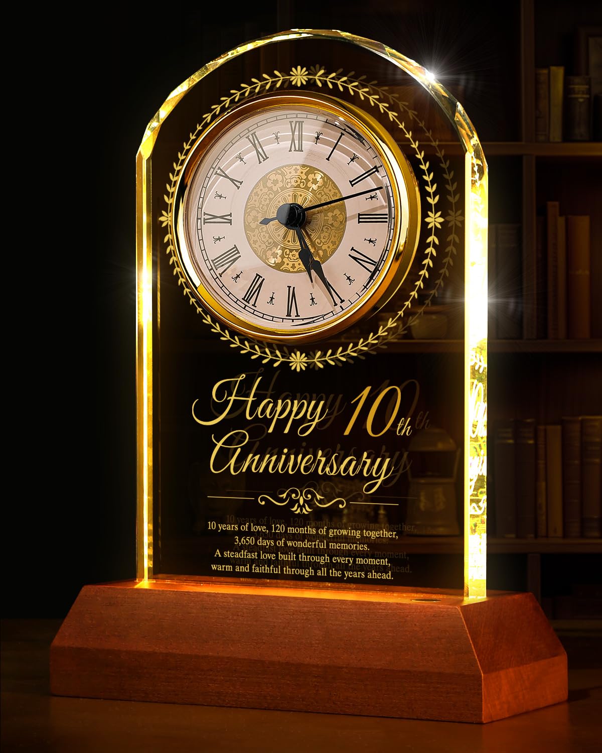 10th Wedding Anniversary Crystal Clock Gifts