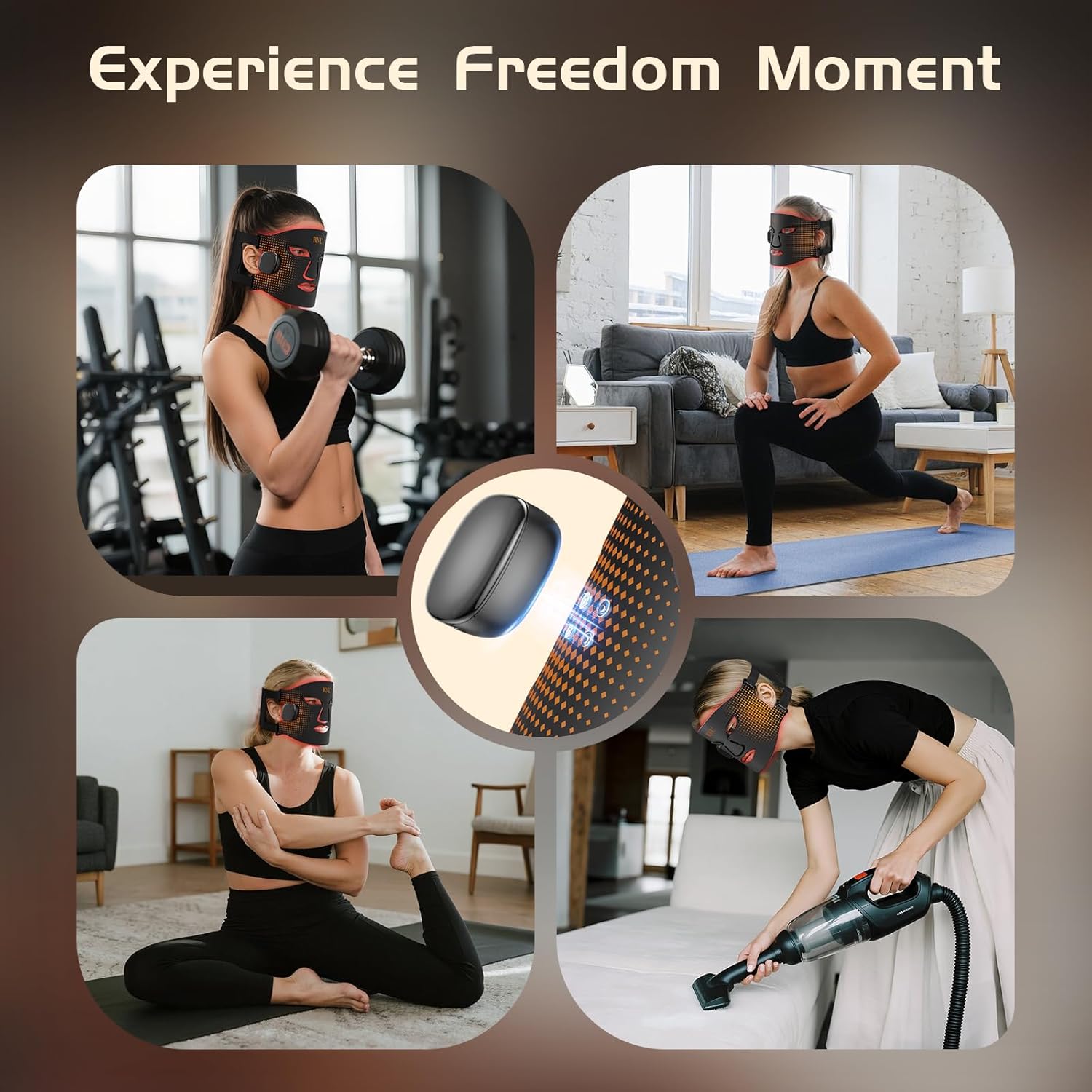 BNU Wireless Red Light Therapy for Face, 4 Modes LED Light Therapy Mask with 400 LED Beads, Dual 1000mAh Remote Control, 850NM Infrared Red Light Therapy for Anti-Aging at Home & Travel - Image 8