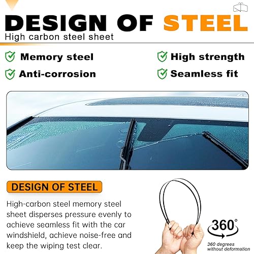 Miniatura 4 de AUTOBOO - Limpiaparabrisas de alta calidad para todas las estaciones, duraderos, estables y silenciosos, con calidad de equipo original, de 15 + 15