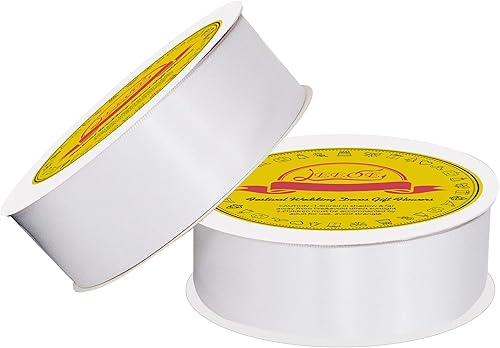 Miniatura 585 de Cinta de satén verde esmeralda de doble cara de 1-1/2 pulgadas x 50 yardas, cinta de poliéster verde esmeralda para envolver regalos, muy adecuada