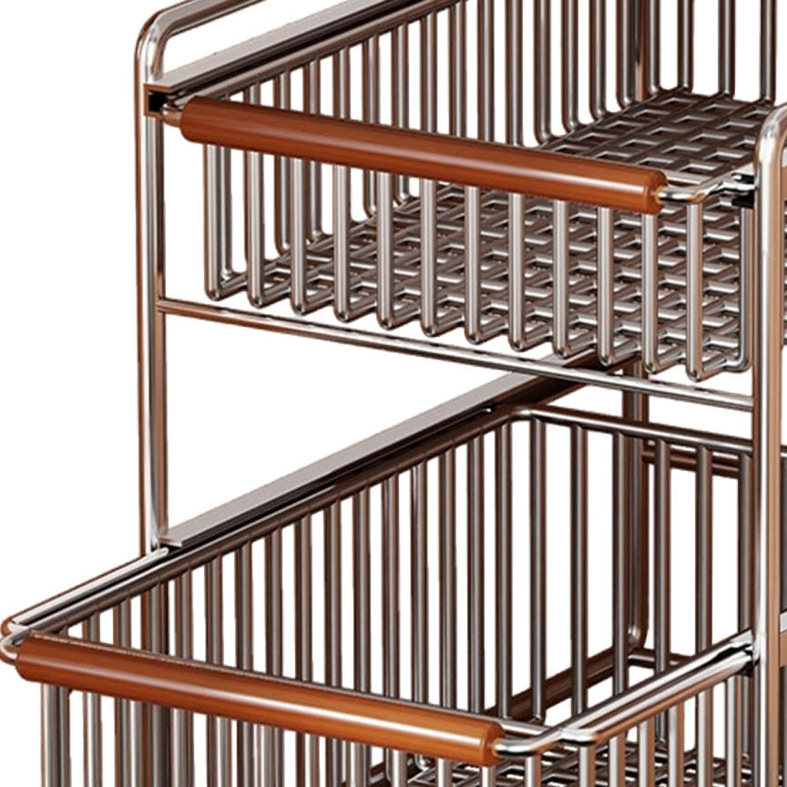 Fenteer Cesta de Almacenamiento Bajo Fregadero Organizador Deslizante Soporte de Armario Estante para Despensa de 2 Niveles con Diseño Ventilado de Acero Ade, tal como se describe, Pequeño