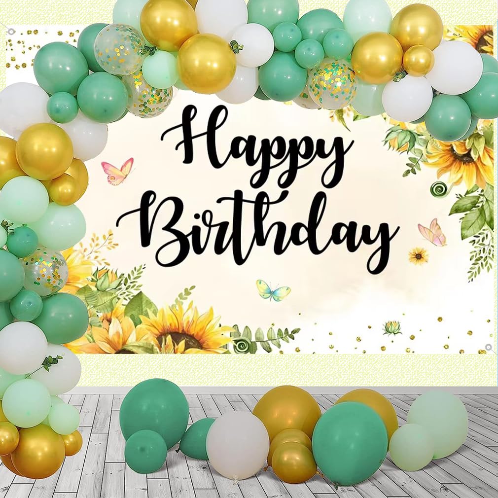 Sonnenblumen Geburtstags-Banner – 185 X 40 Cm, Aus Polyester, Für Indoor & Outdoor Dekoration