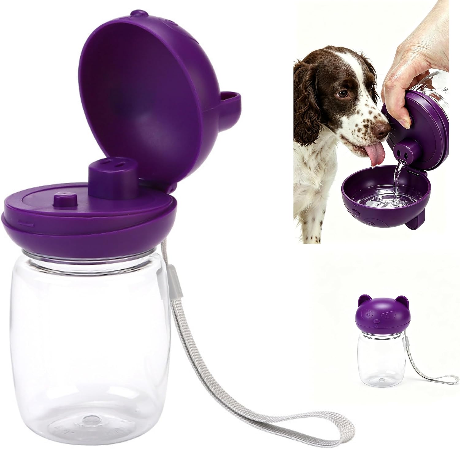 Dog Water Bottle, 350ML Portable Leak Proof Pet Water Dispenser for Walking Travel Hiking, BPA Free Puppy Dog Water Drinking Cup for Small Medium Large Dogs Cats