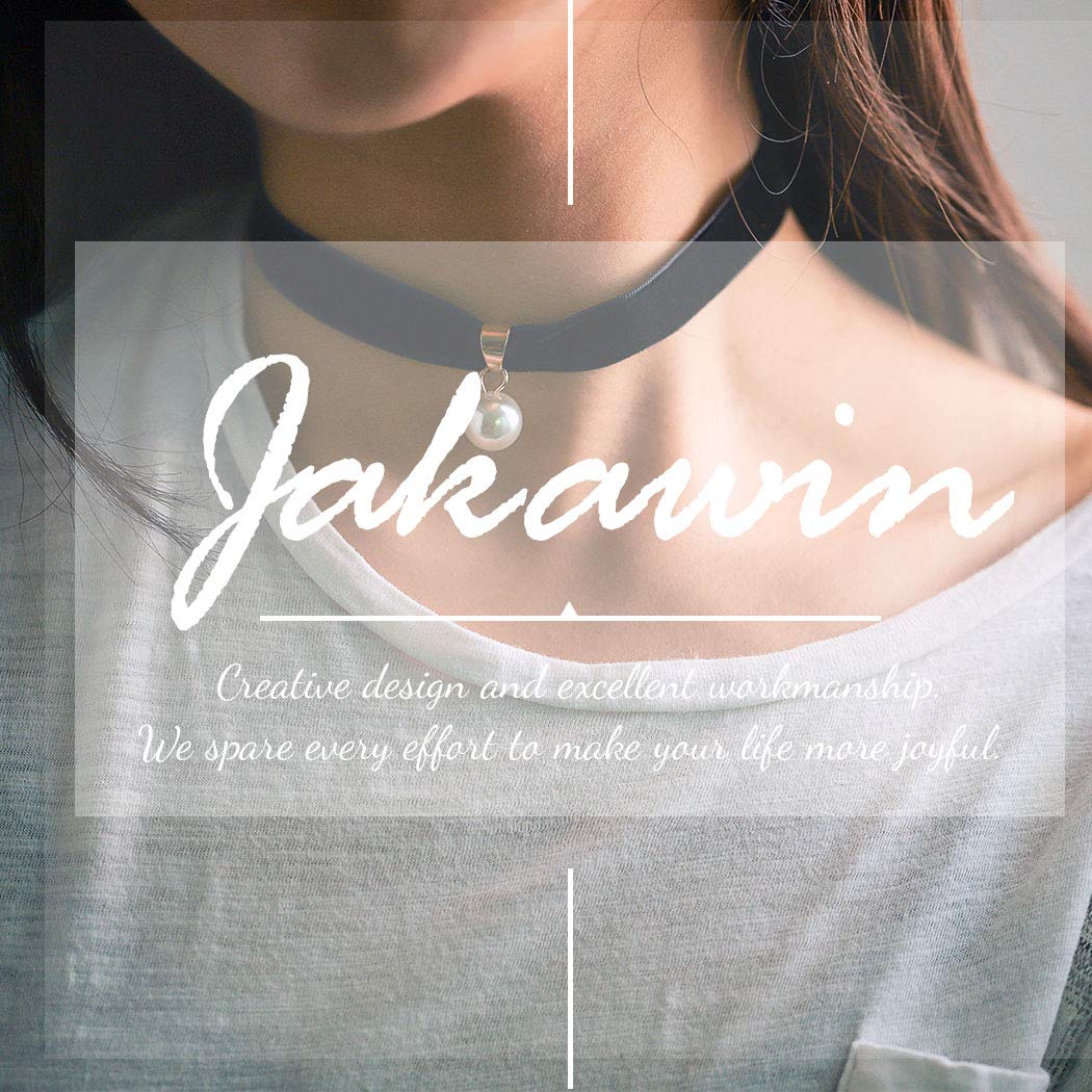 Jakawin Pearl Choker Necklace Adjustable Black Collar Necklaces for Women and Girls NK130 : Clothing, Shoes & Jewelry