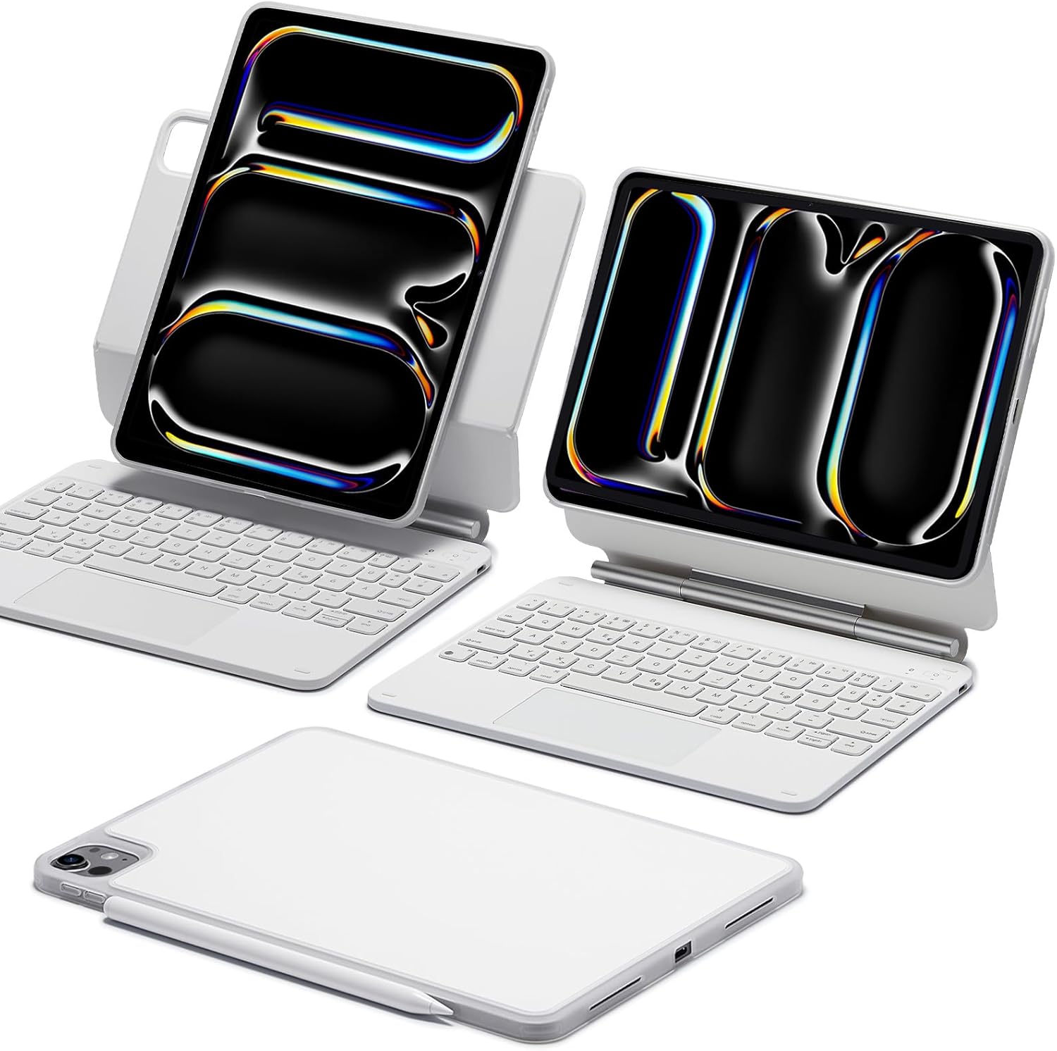 WIWU IPad Air Tastatur 11 Zoll - 3in1 Magnetische Tastaturhülle Mit Touchpad & Beleuchtung