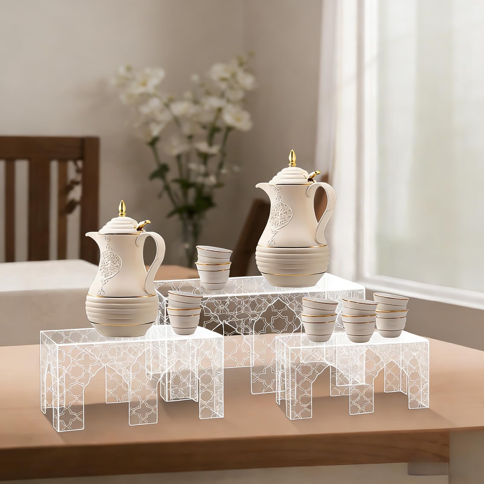 Espositore per dolci e snack durante le feste, in acrilico, stile mediorientale, elegante, trasparente, per esporre dolci e snack durante le feste