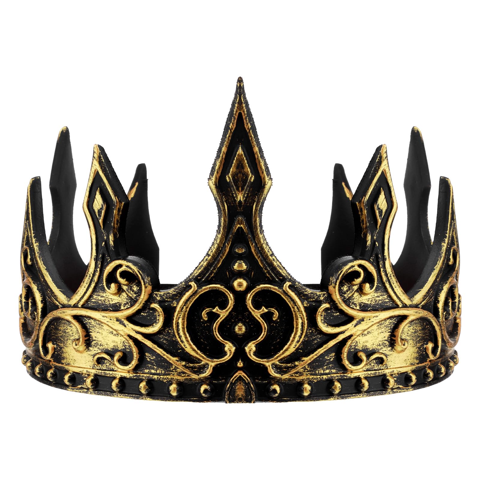 Ymapinc Gold Crown for Men, Adjustable Kings Crown Adult King Costume,Gold Tiara, Medieval Kings Headwear, Prince Crowns, Cosplay Royalty Retro Halloween Accessories