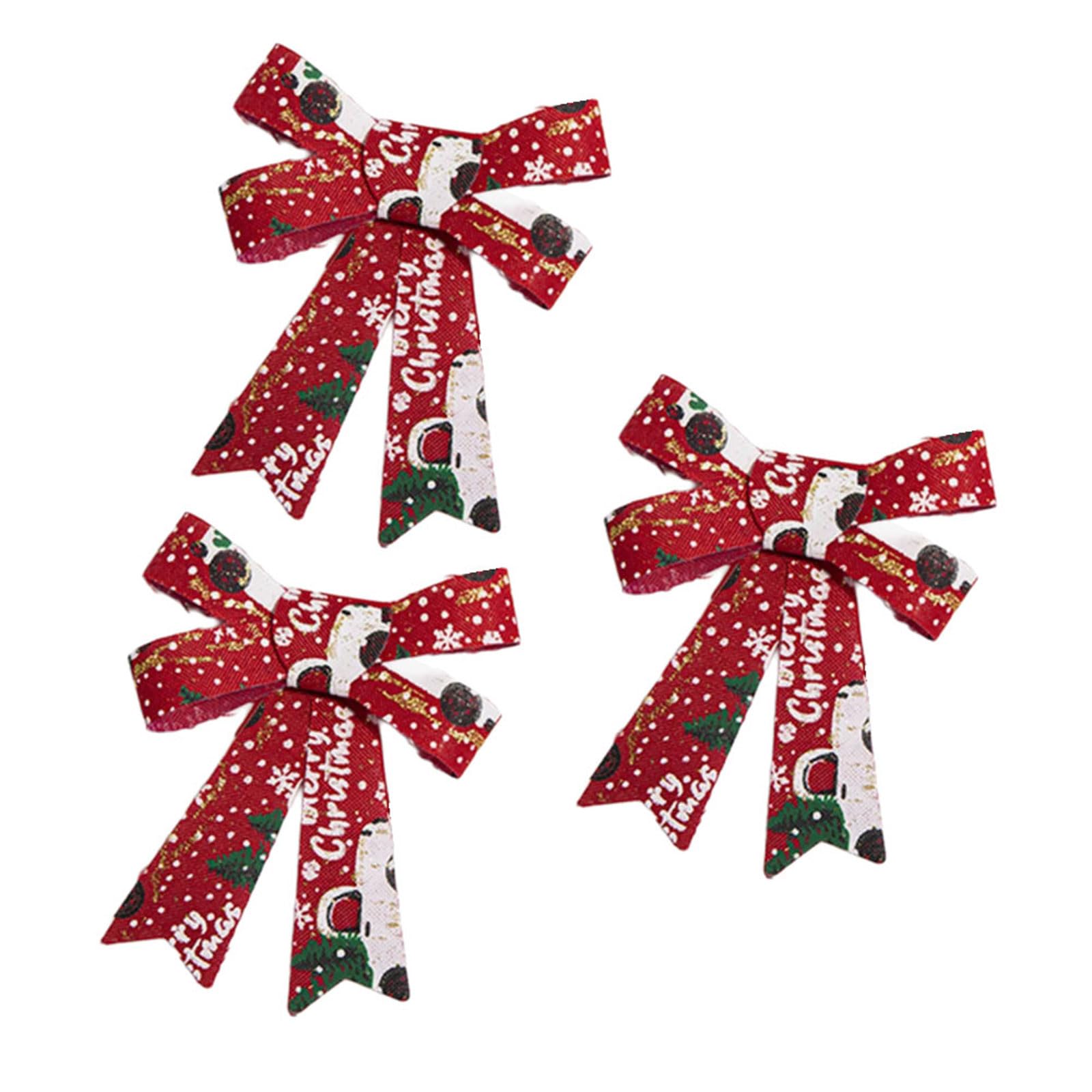 Tsophreniq Red Car Color 3Pcs Multipurpose Seasonal Cabinet Bowknot Decoration A Warm Festival Ambiences Home This Christmas Ornament Small Bowknot