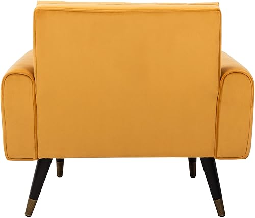 Miniatura 6 de Safavieh Inicio Amaris Retro Glam Caléndula Terciopelo y Negro Copetudo Accent Silla Caléndula / Negro,Shale / Negro,Azul