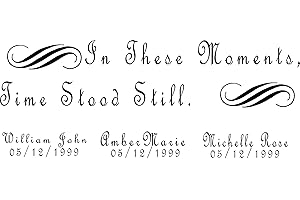 In These Moments Time Stood Still Personalized Wall Art Decal with Swirls