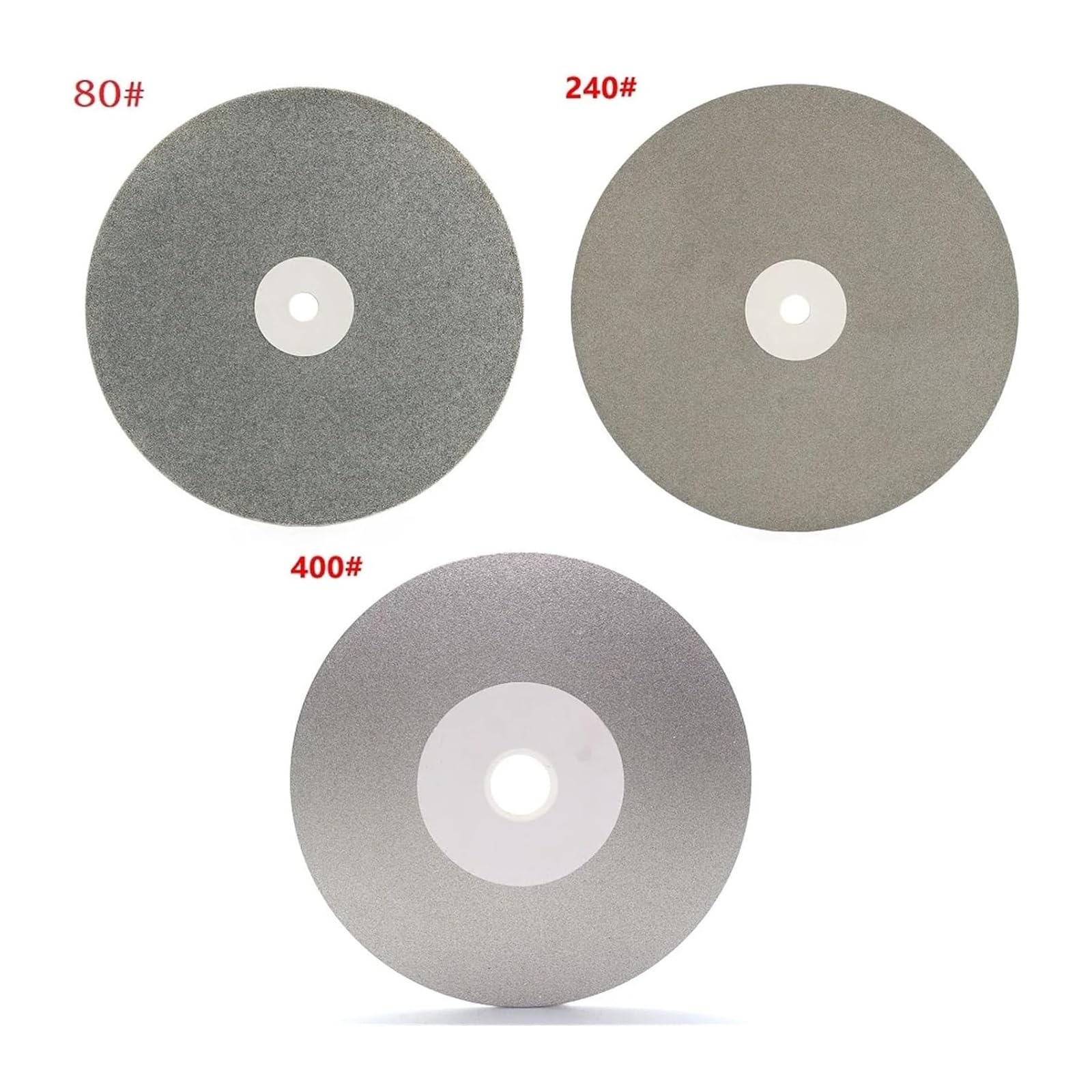 8Inch 200mm Diamond Coated Lapping Disc Grit 60-2000 12.7mm Hole Flat Lap Wheels Abrasive Grinding for Gemstone Jewelry-Rock(80 240 400)