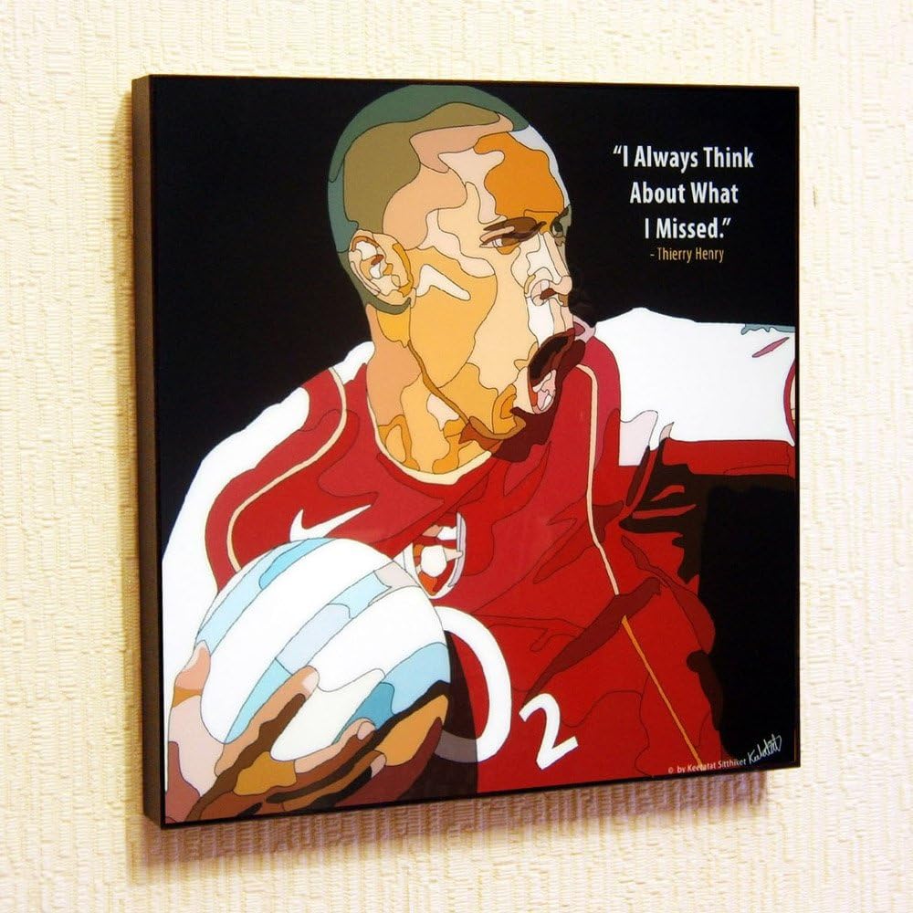 Thierry Henry Arsenal Football Soccer Poster POP Art Canvas Quotes Wall Decals Framed