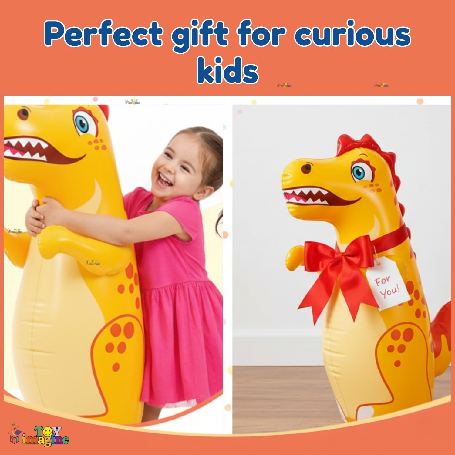 Toy Imagine Inflatable Dinosaur Punching Bag for Kids - 97 cm Tall Bounce Back Action Toy, Leak-Proof Water Base for Stability, Fun Indoor & Outdoor Play — Amazon image 5
